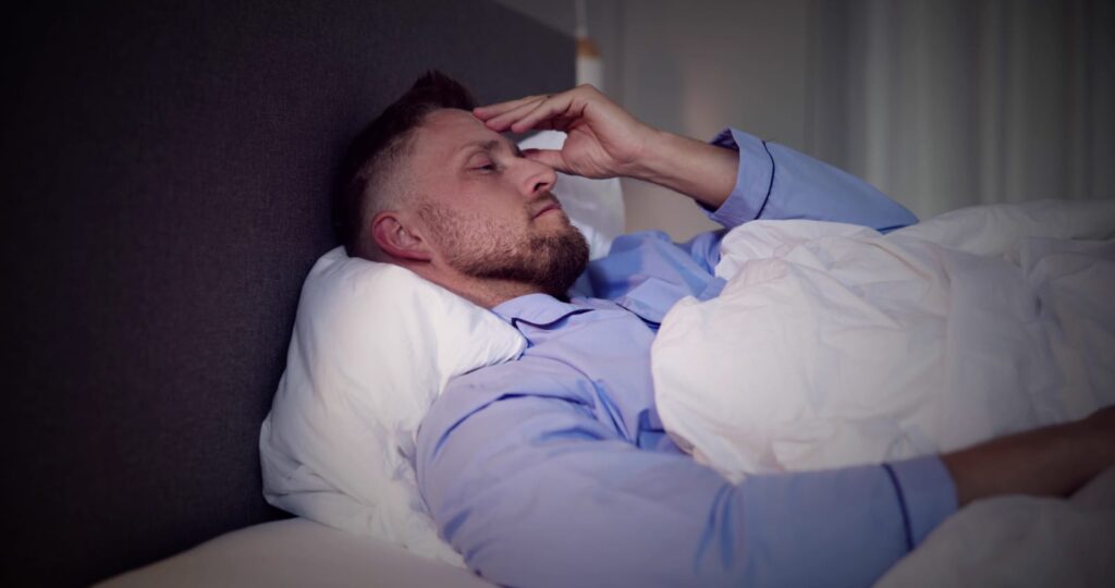man trying to sleep